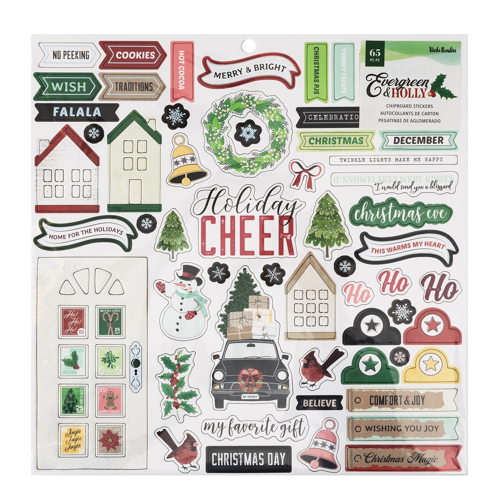 Mittens & Mistletoe Chipboard Stickers 12X12 51/Pkg-Icons