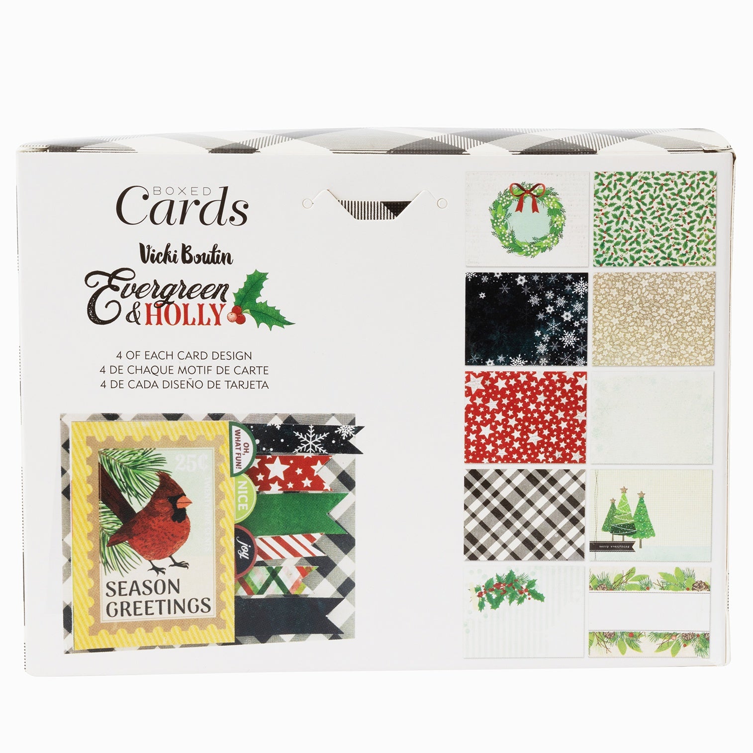 Vicki Boutin Boxed Cards - Evergreen & Holly A2 Cards with Envelopes, 40 sets