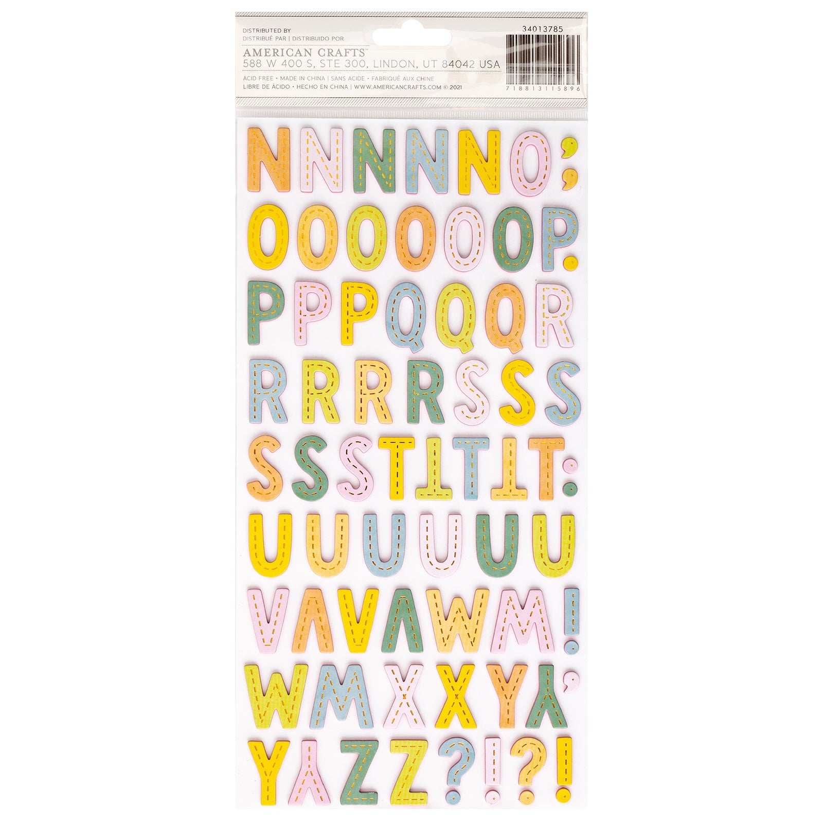 Paige Evans Garden Shoppe Thickers Stickers 144 Pack-Alphabet W/Copper Foil Accents