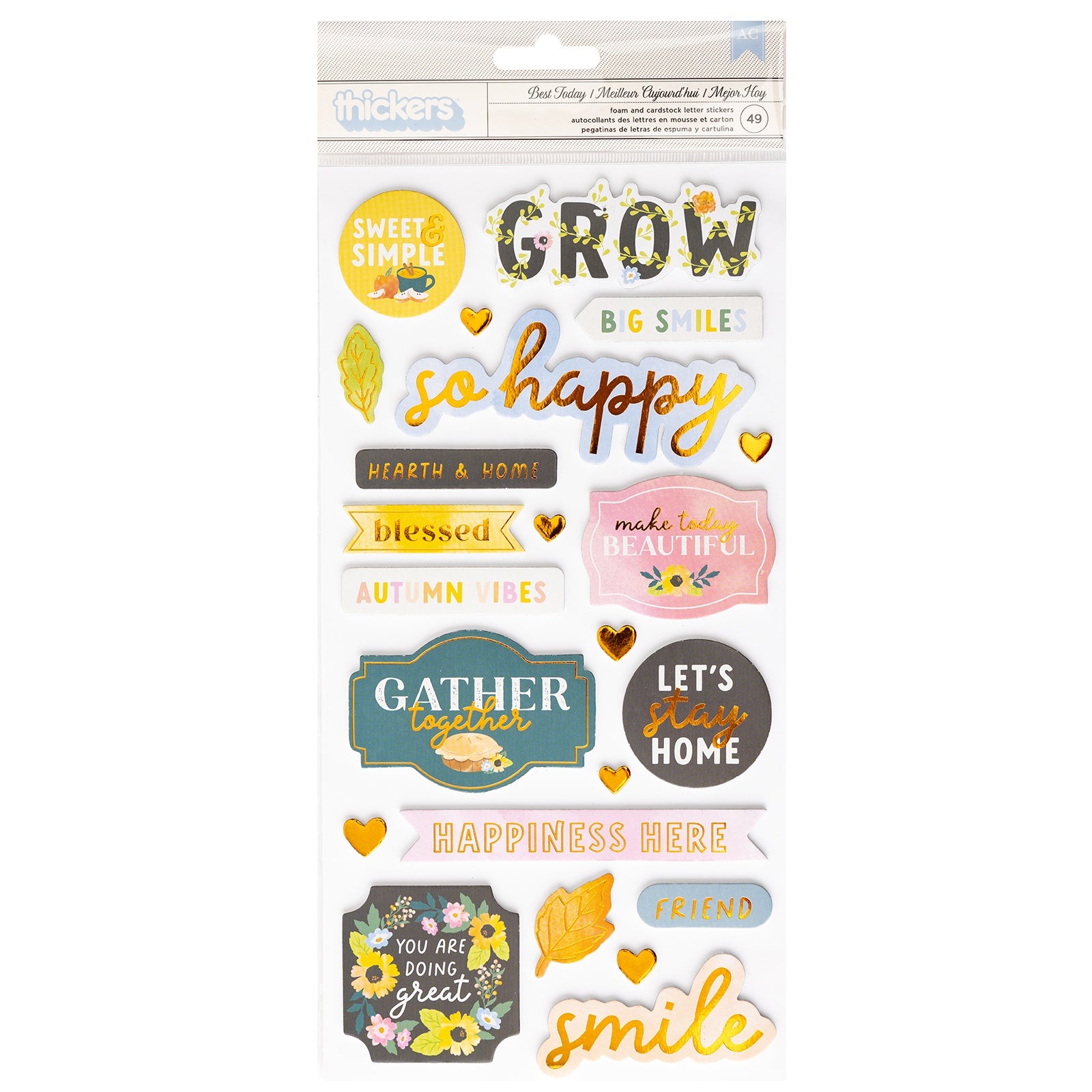 Thickers Paige Evans Garden Shoppe Best Today Phrase Stickers with Copper Foil