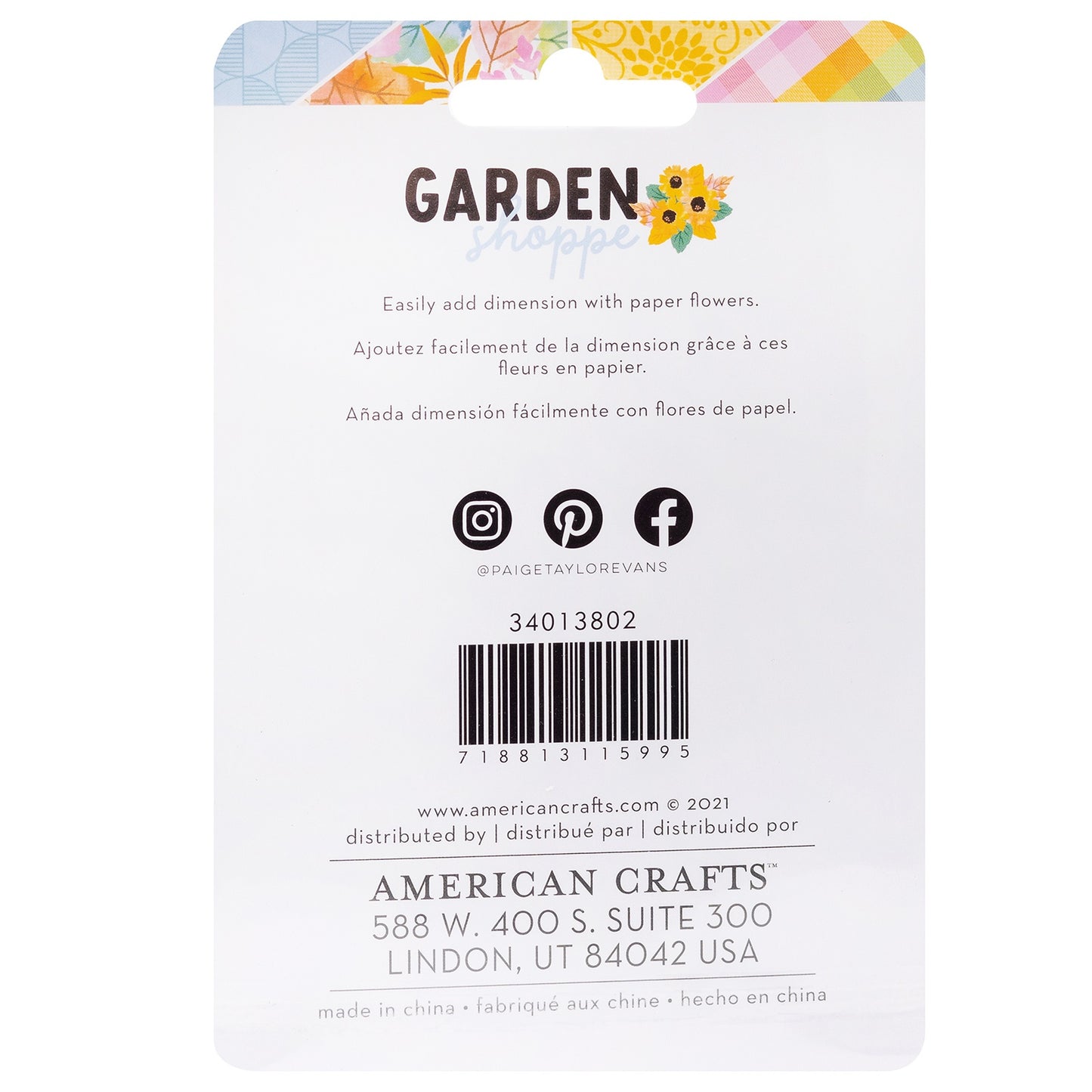 Paige Evans Garden Shoppe Dimensional Stickers 6/Pkg-Butterflies