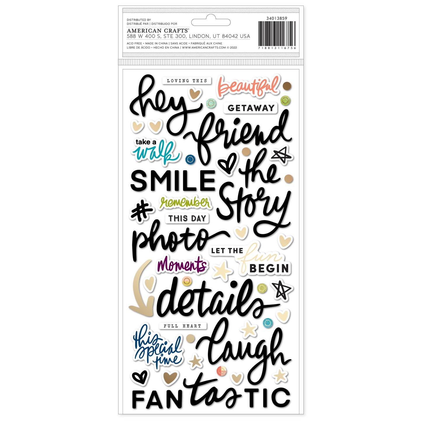 Vicki Boutin Print Shop Thickers Stickers 128/Pkg-Perfect Day Phrase & Accent/Puffy