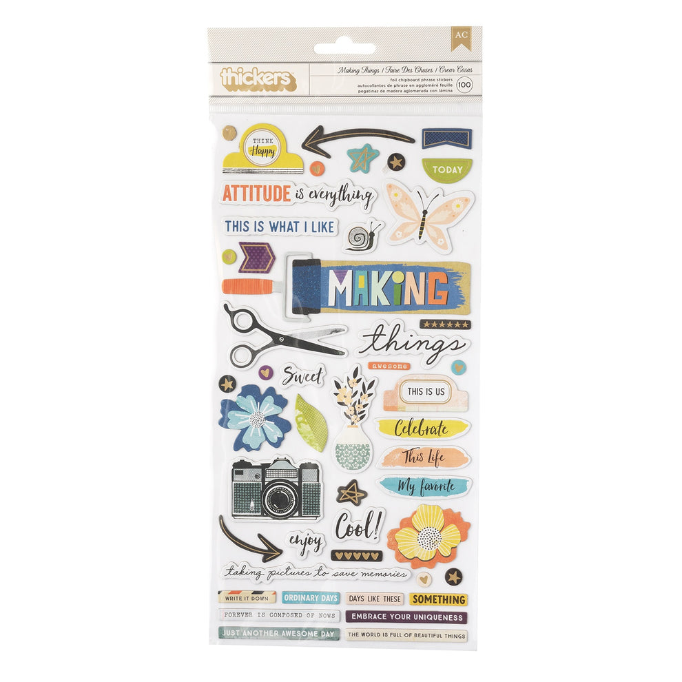 Vicki Boutin Print Shop Thickers Stickers 100/Pkg-Making Things Phrase ...
