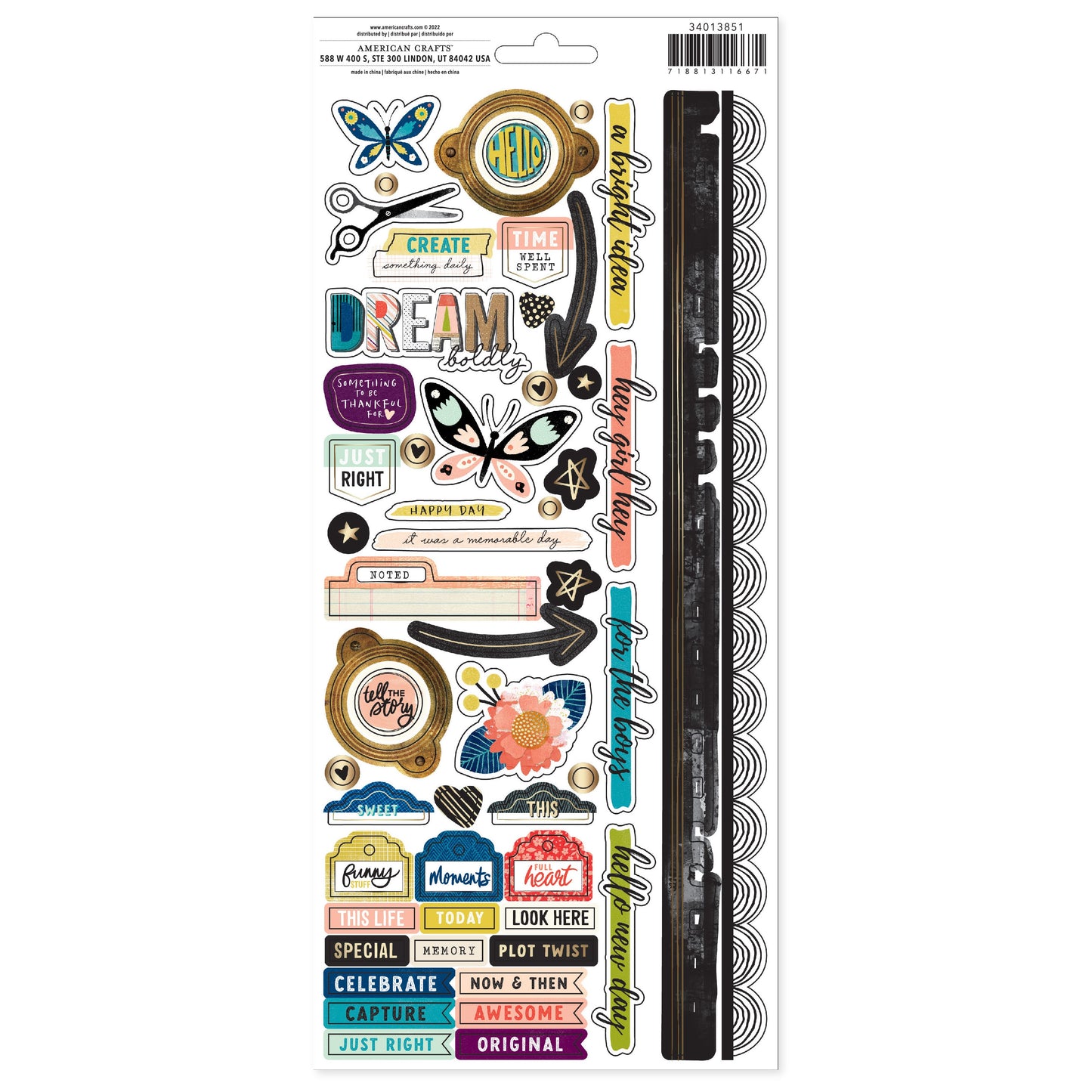 Vicki Boutin Print Shop Cardstock Stickers 6"X12" 120/Pkg-Accents & Phrases