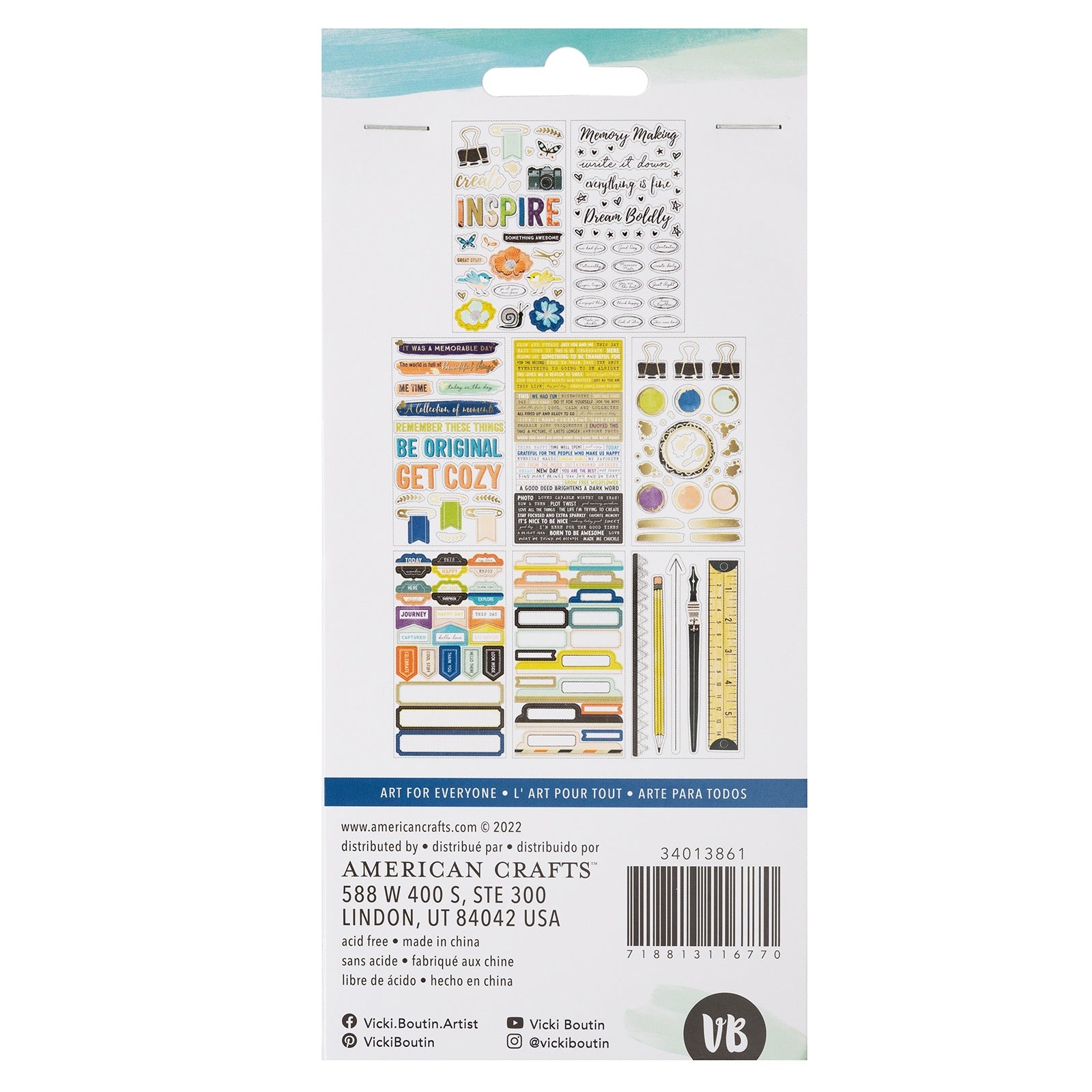 Vicki Boutin Print Shop Sticker Book-W/Gold Foil Accents 238/Pkg
