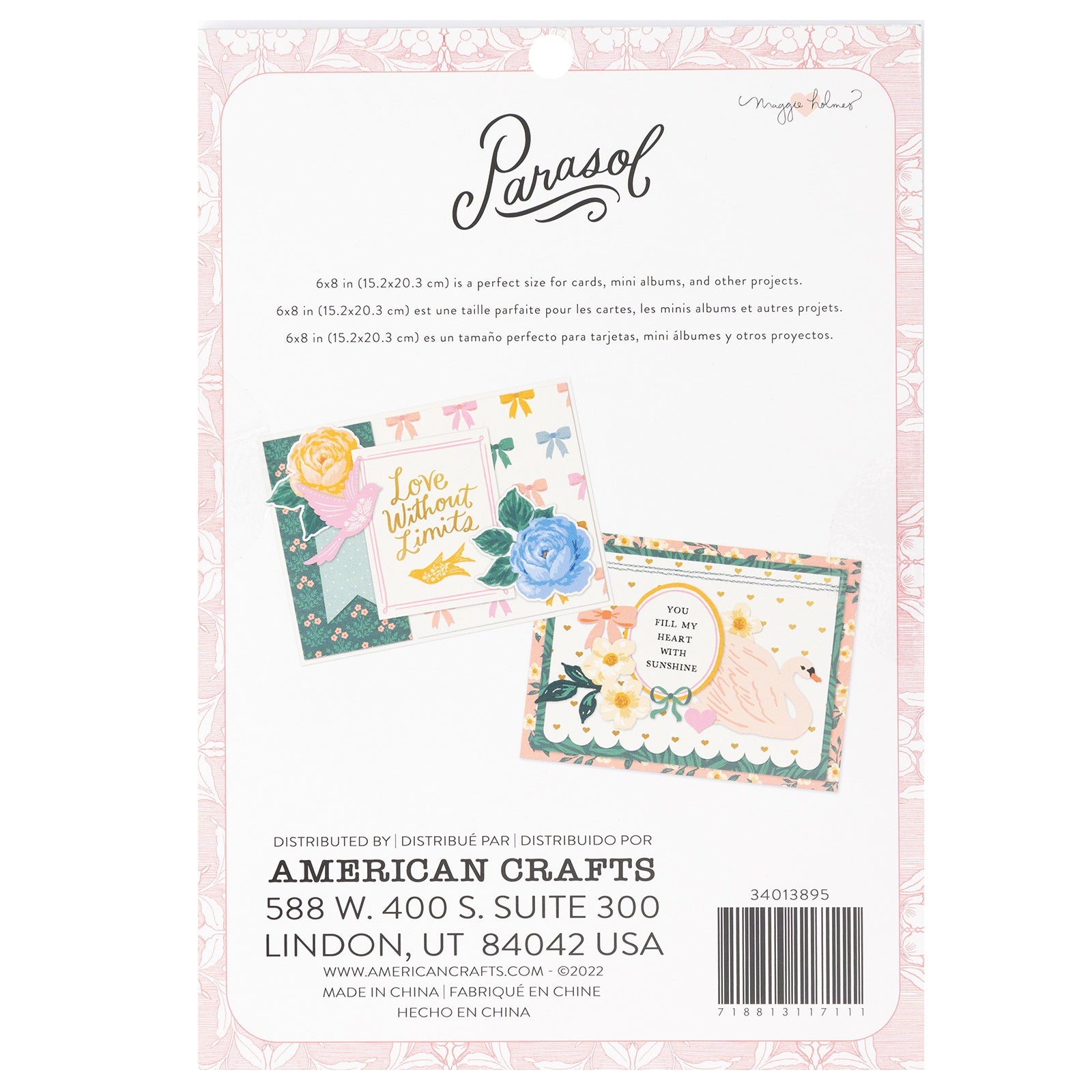 American Crafts Single-Sided Paper Pad 6"X8" 36/Pkg-Maggie Holmes Parasol