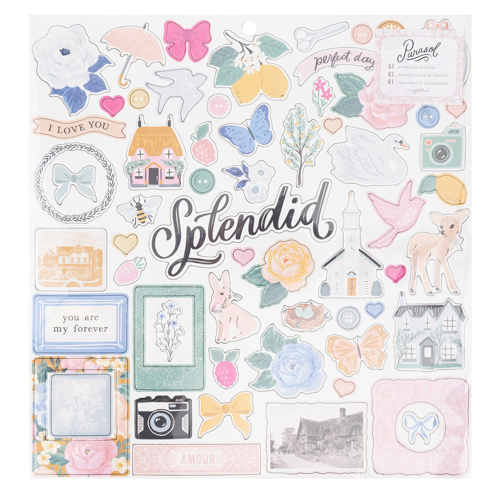 Maggie Holmes Parasol Chipboard Stickers 12
