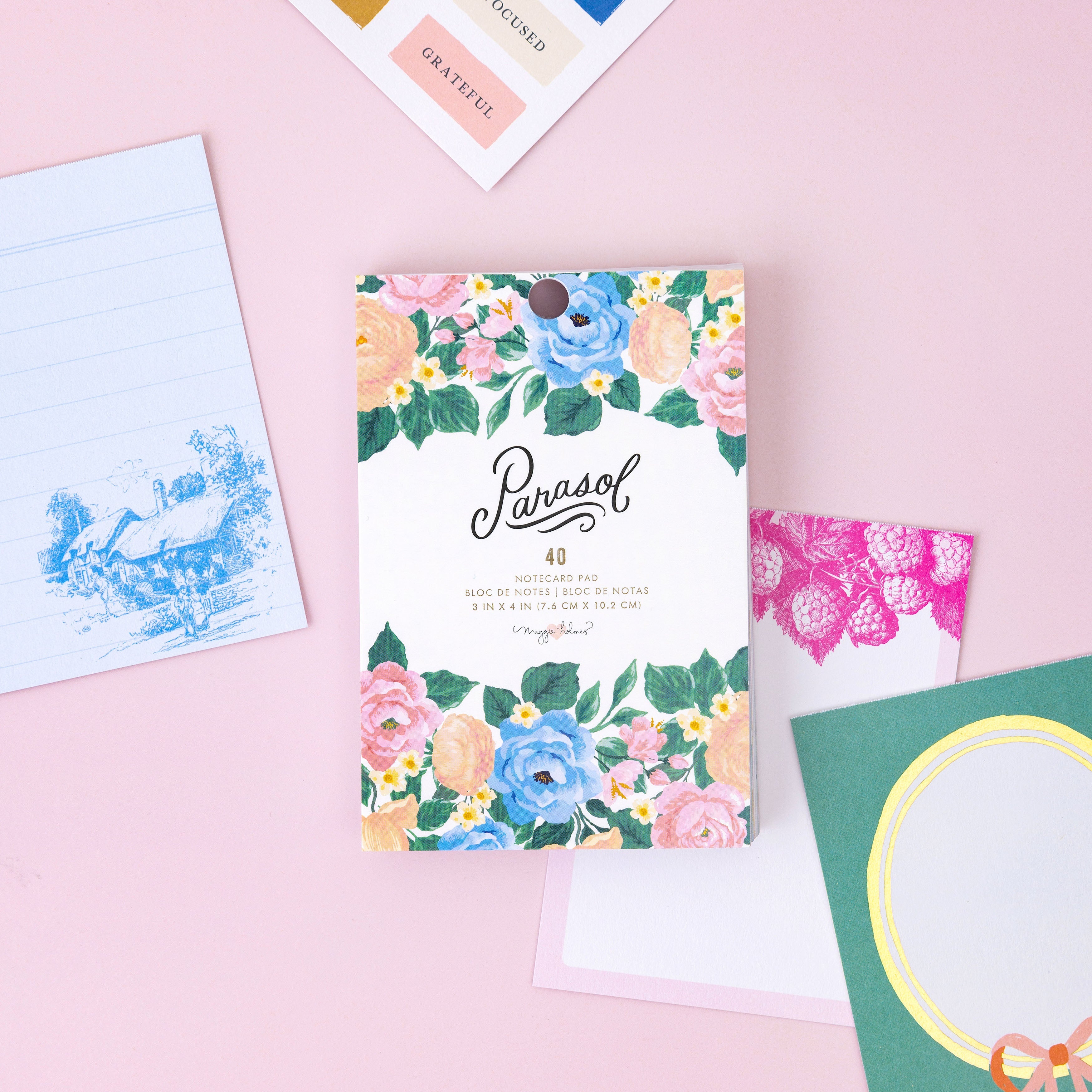 Maggie Holmes Parasol Notecard Pad 3"X4" 40/Pkg