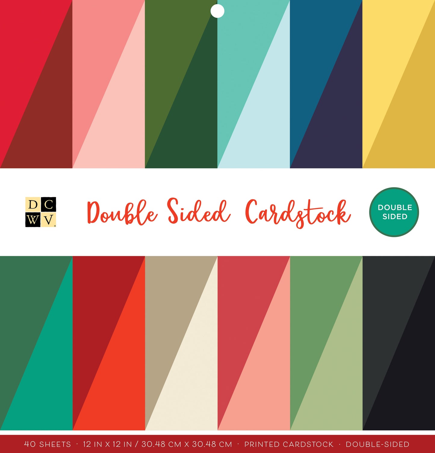 DCWV Double-Sided Cardstock Stack 12"X12" 40/Pkg-Solid