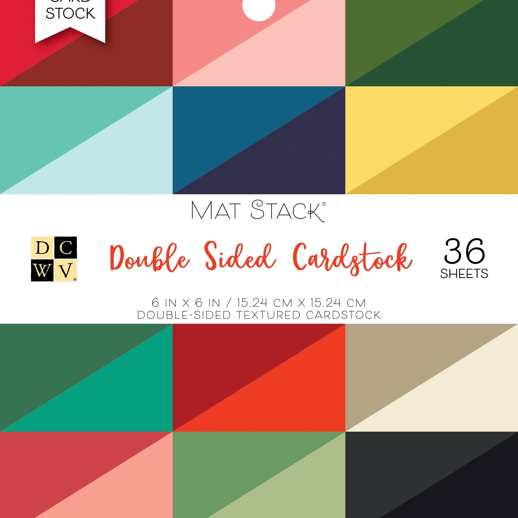 DCWV Double-Sided 6x6" Mat Cardstock Stack - Solid