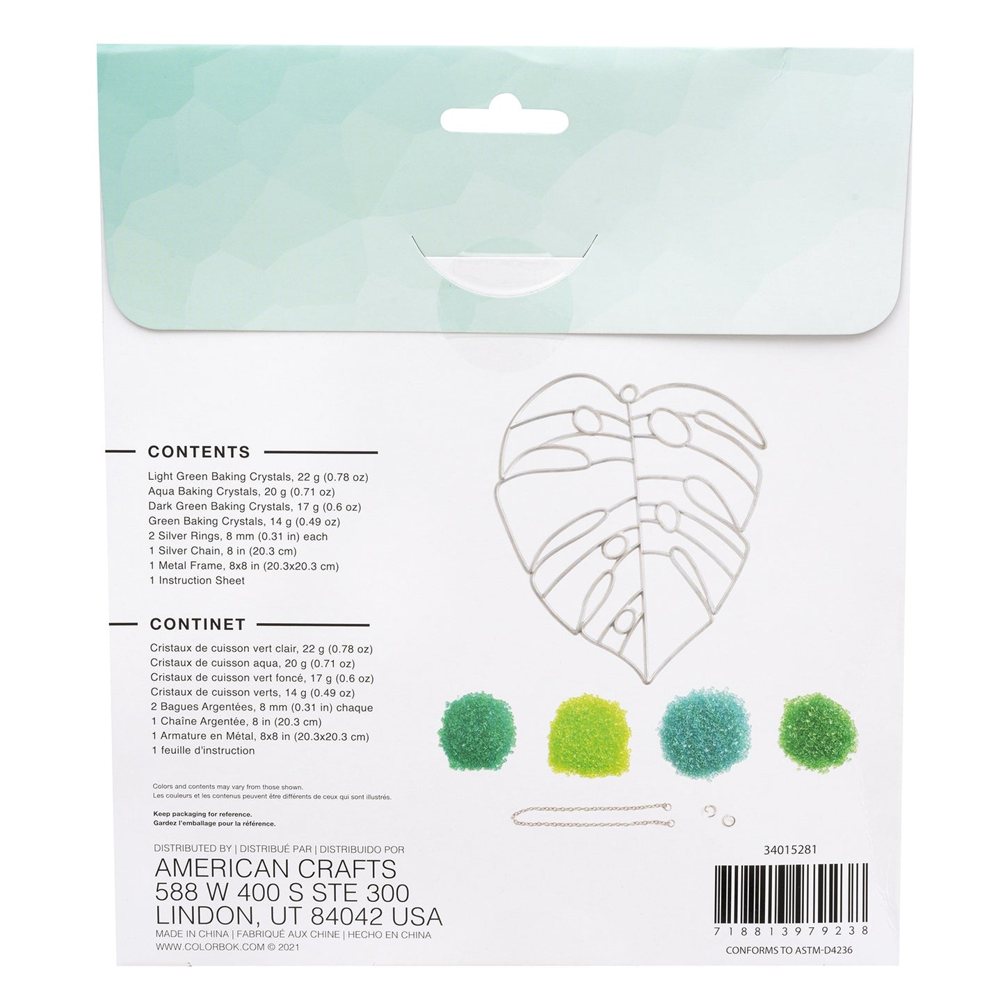 Colorbok Makit & Bakit Melting Crystal Suncatcher Kit-Palm Leaf