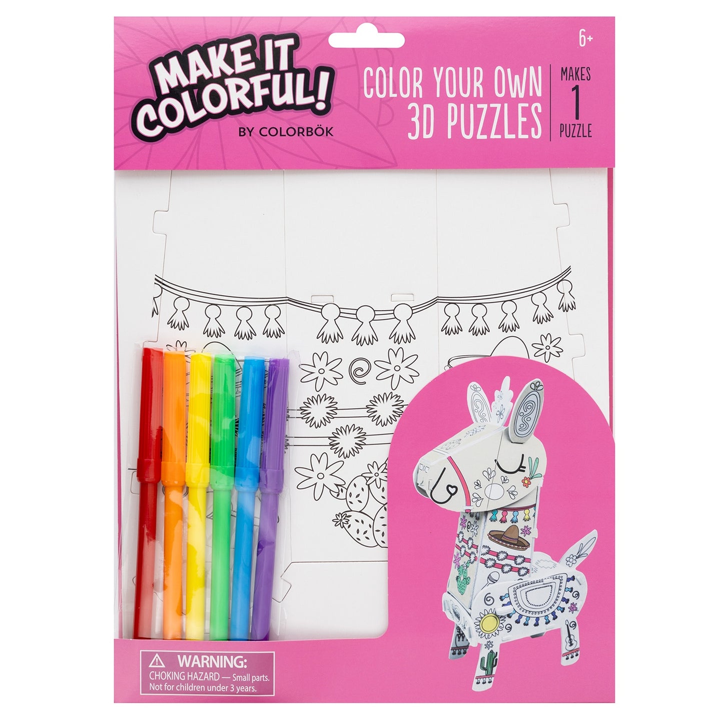 Colorbok Make It Colorful! Color Your Own 3D Puzzle-Llama