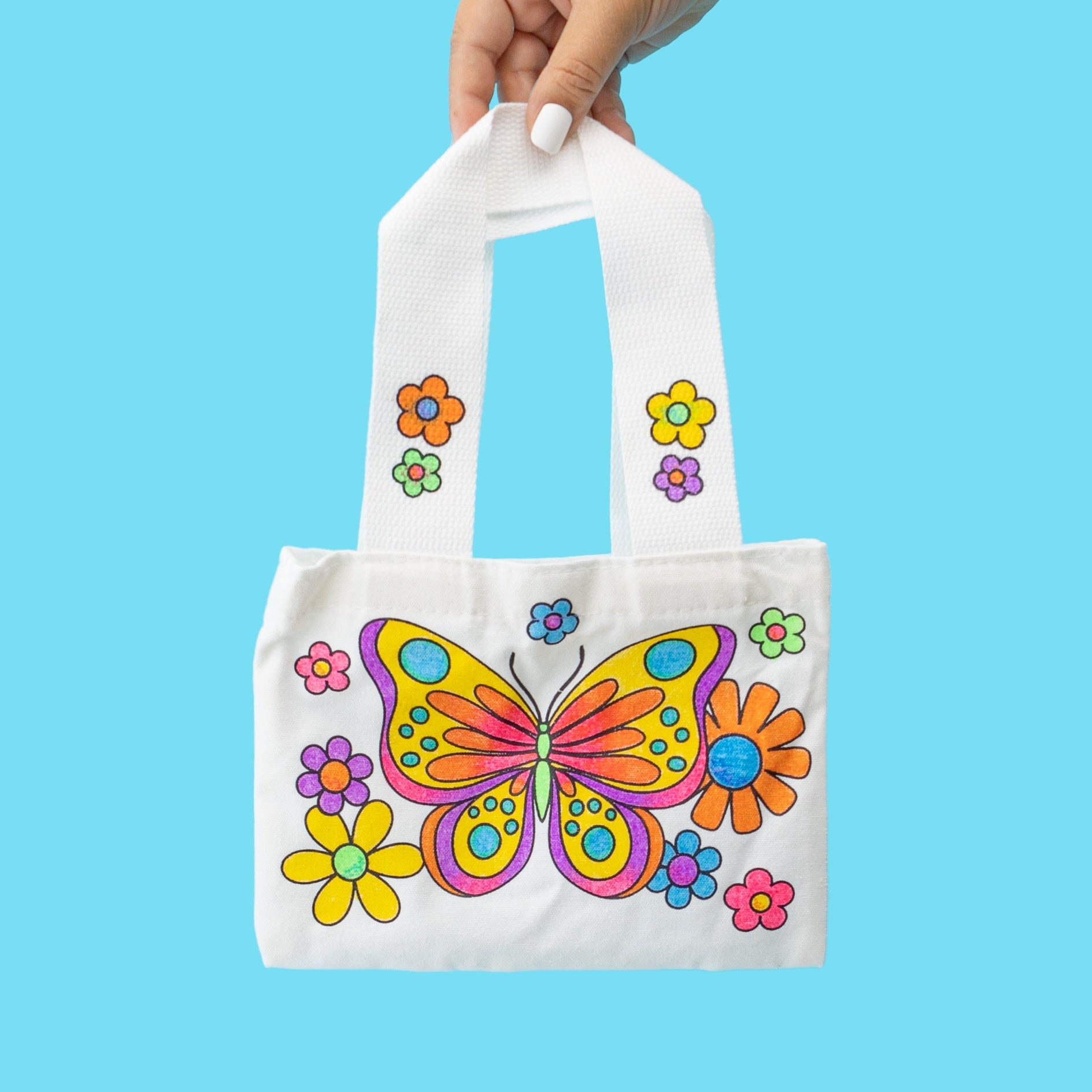 Color & Design Your Own Bag Kids Paper Craft Tote Messenger