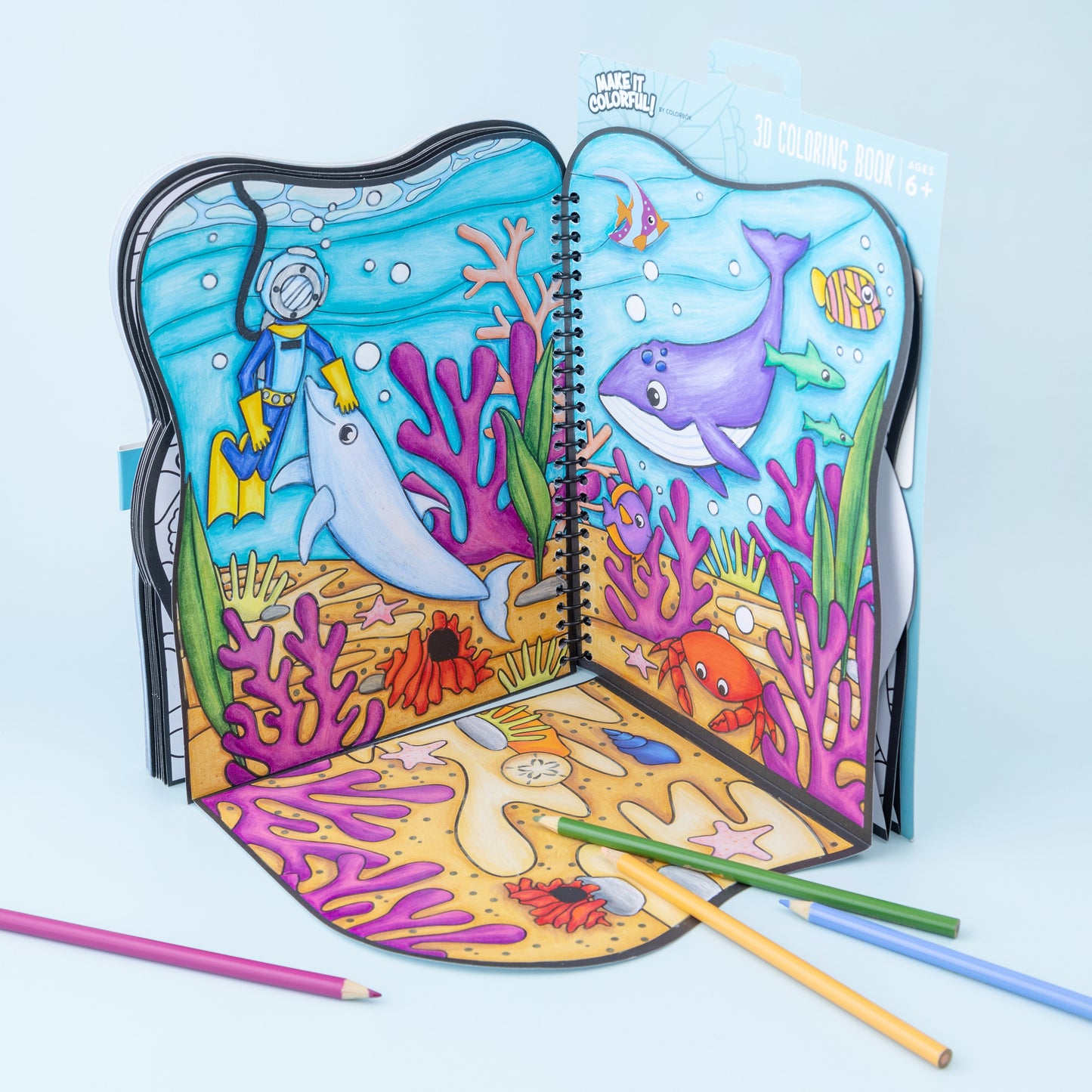 Colorbok Make It Colorful! 3D Coloring Book-Sea