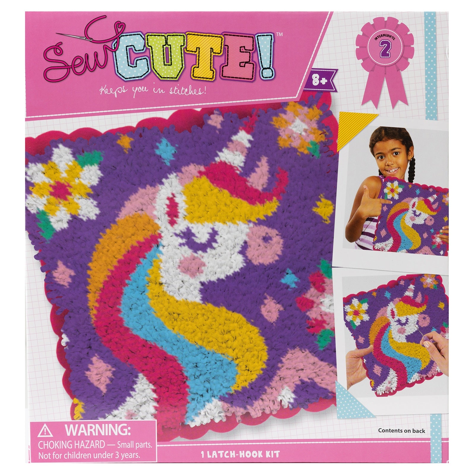 Sew Cute! Unicorn Latch Hook Pillow Kit
