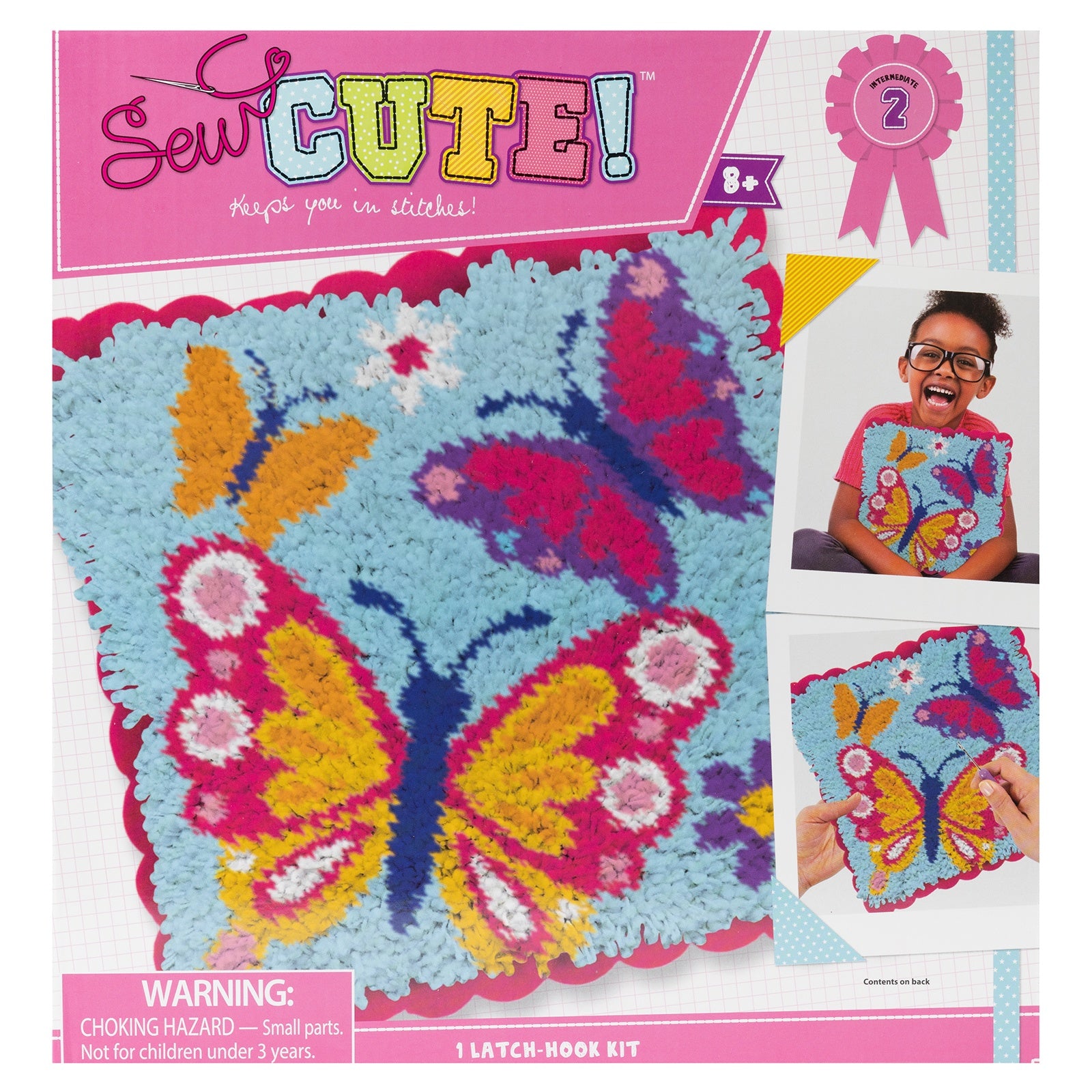 Sew Cute! Butterflies Latch Hook Pillow Kit
