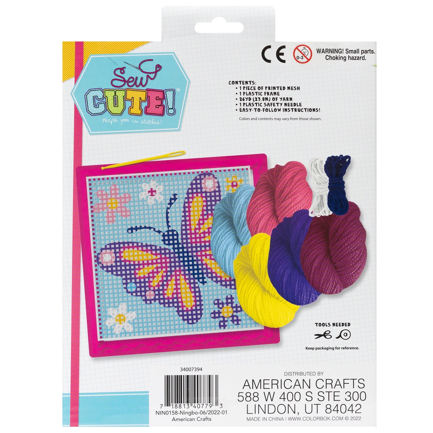 Colorbok Sew Cute Needlepoint Kit-Butterfly