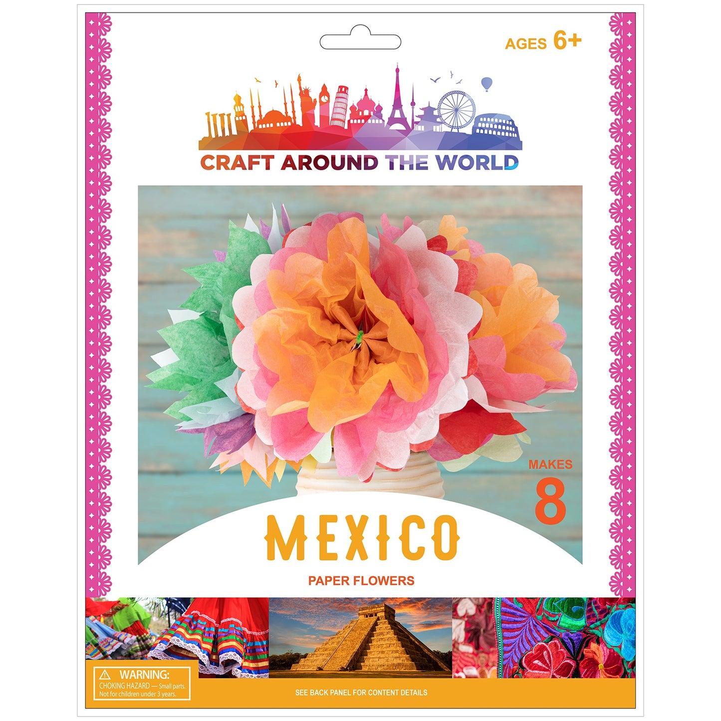 Craft Around The World Mexican Paper Flowers-Makes 8