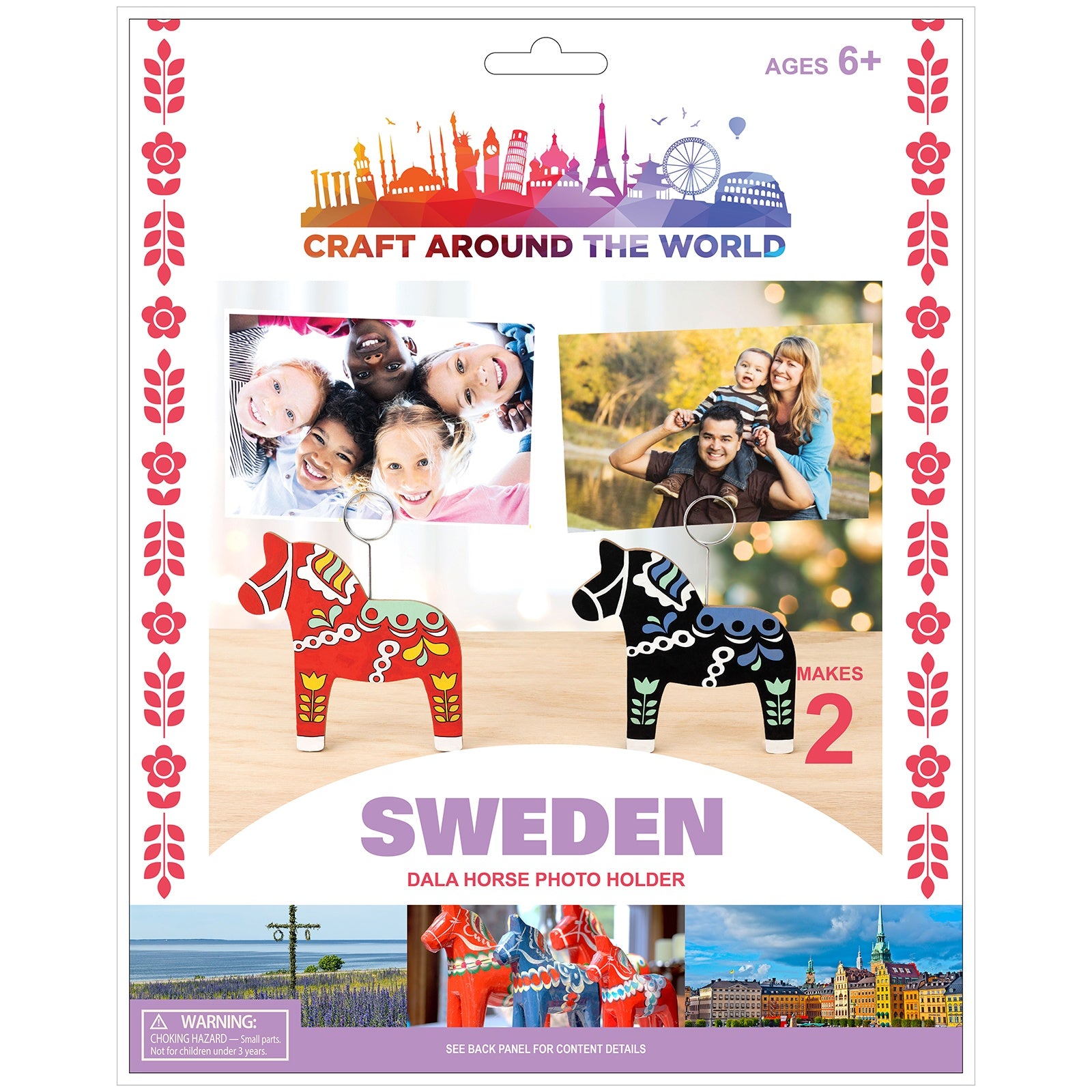 Craft Around The World Swedish Dala Horse Photo Holders