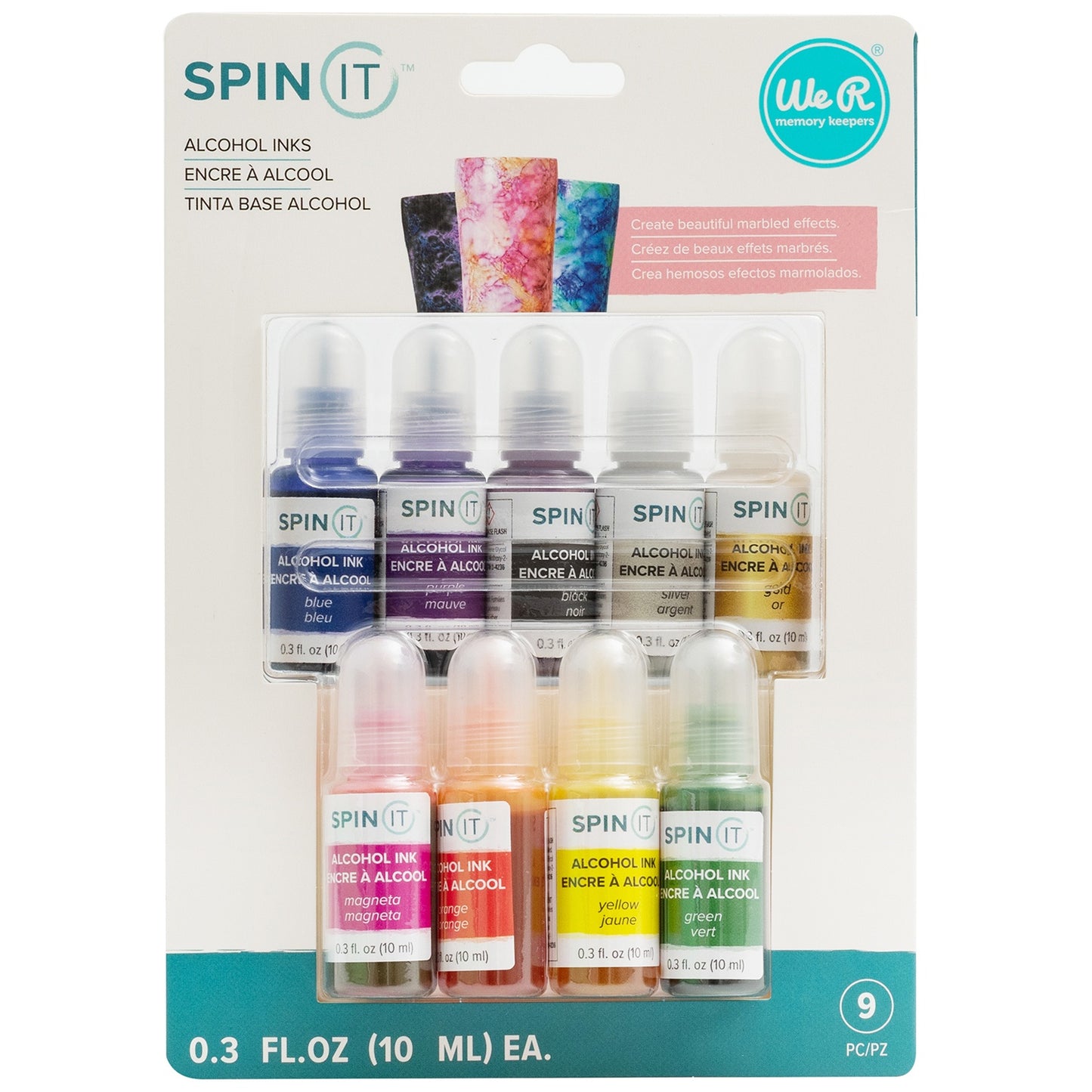 We R Spin It Alcohol Ink 9/Pkg-Rainbow